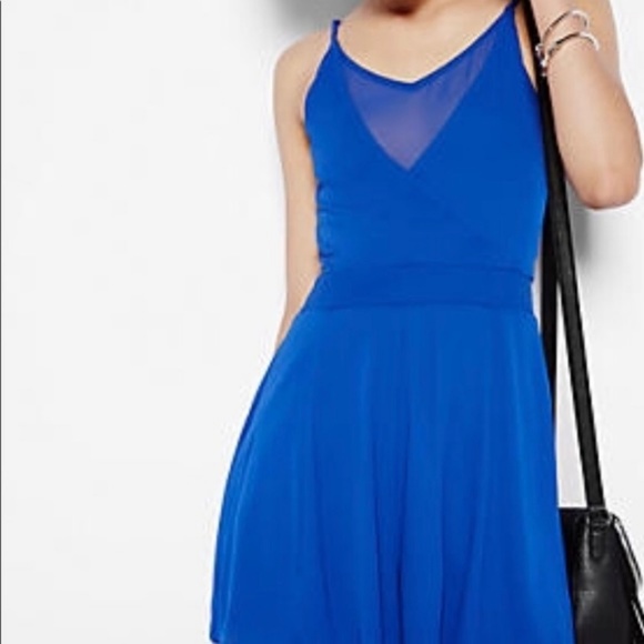 Express Dresses & Skirts - Cobalt Blue Express Chiffon Romper